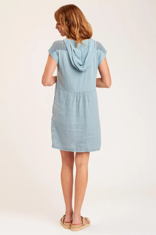 Robson Hooded Dress Peaceful Blue Clothing XCVI Dresses