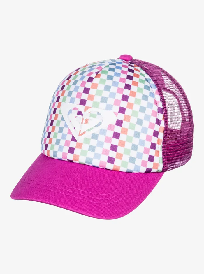Roxy Accessories 27 Sweet Emotions Trucker Hat Bright White Check Check 8211 Girls