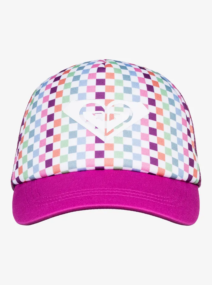 Roxy Accessories 27 Sweet Emotions Trucker Hat Bright White Check Check 8211 Girls