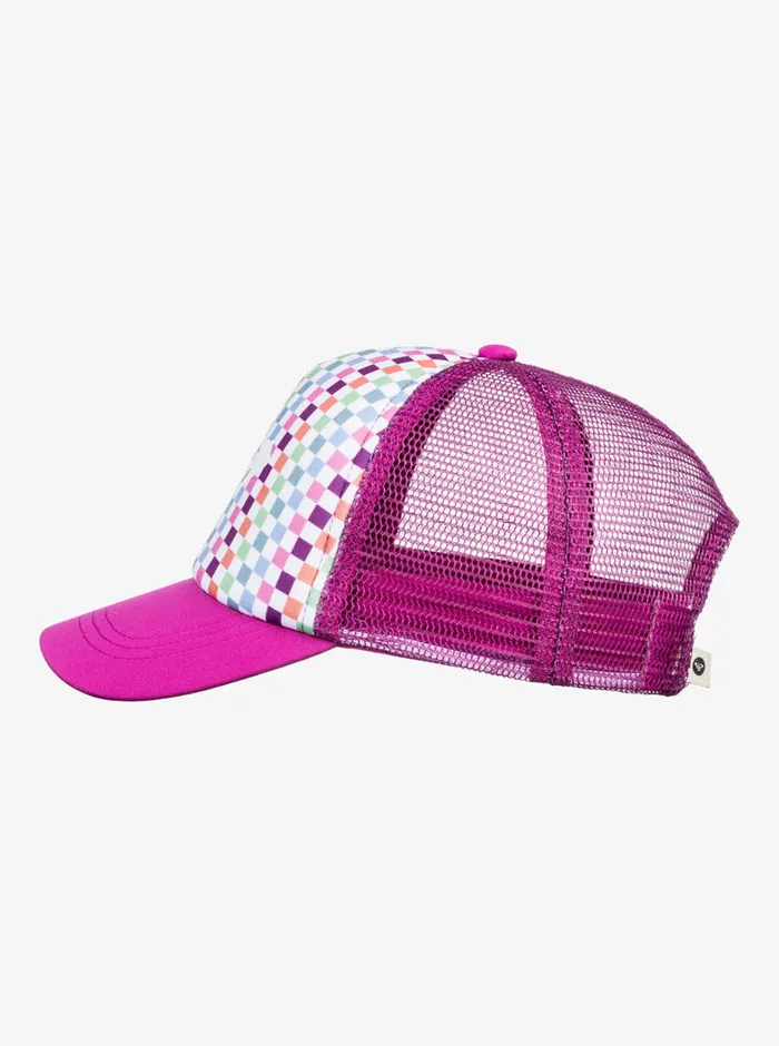 Roxy Accessories 27 Sweet Emotions Trucker Hat Bright White Check Check 8211 Girls