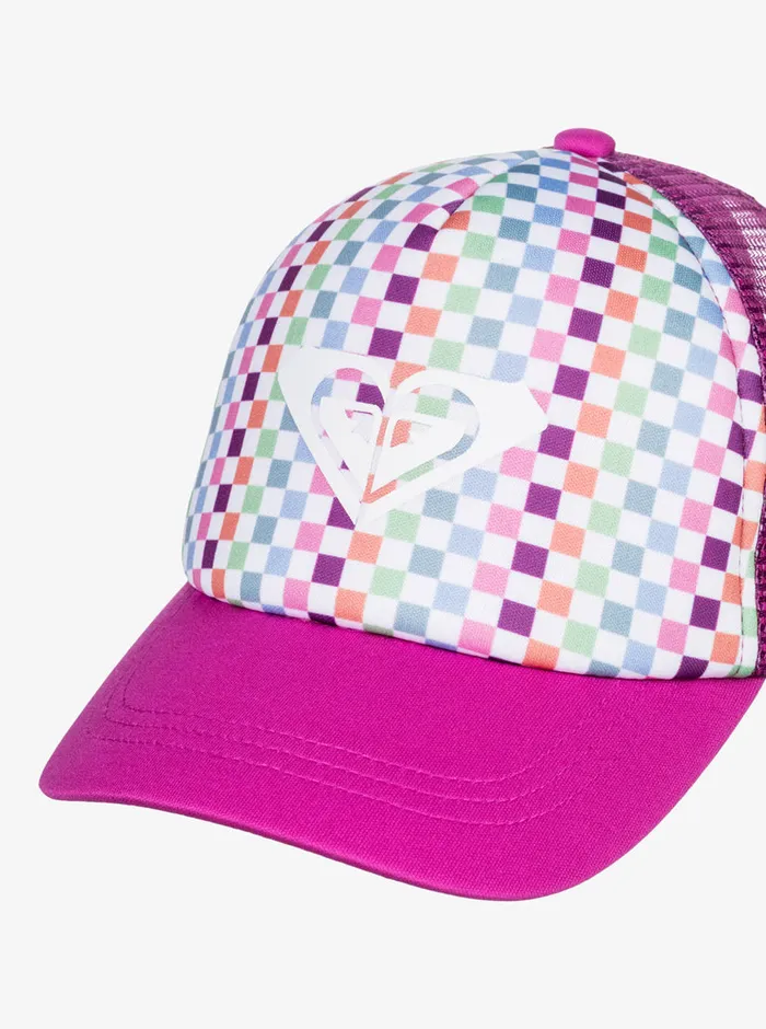 Roxy Accessories 27 Sweet Emotions Trucker Hat Bright White Check Check 8211 Girls