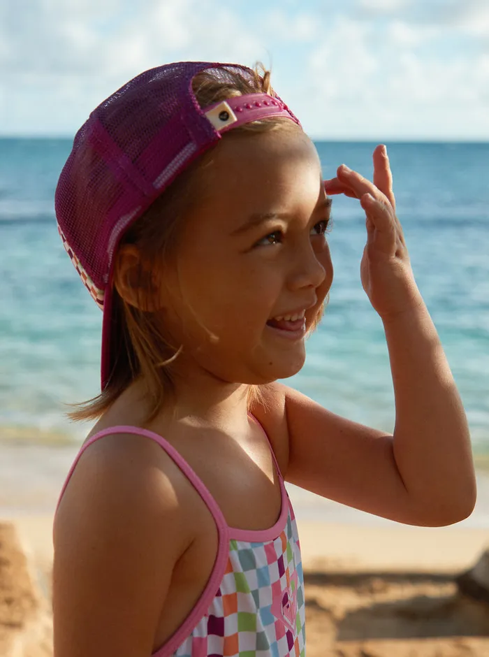 Roxy Accessories 27 Sweet Emotions Trucker Hat Bright White Check Check 8211 Girls