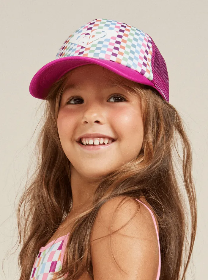Roxy Accessories 27 Sweet Emotions Trucker Hat Bright White Check Check 8211 Girls