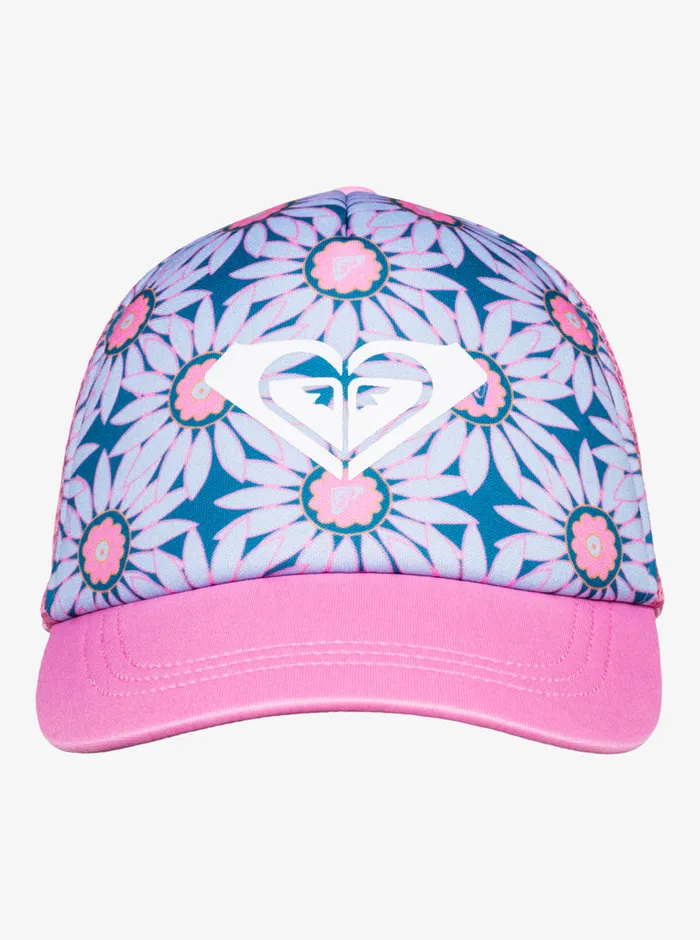 Roxy Accessories 27 Sweet Emotions Trucker Hat Crystal Teal Sol Flower 8211 Girls
