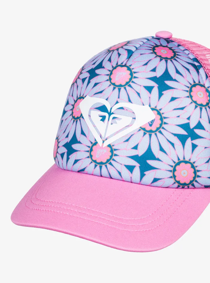 Roxy Accessories 27 Sweet Emotions Trucker Hat Crystal Teal Sol Flower 8211 Girls