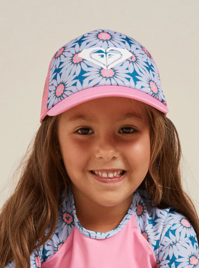 Roxy Accessories 27 Sweet Emotions Trucker Hat Crystal Teal Sol Flower 8211 Girls