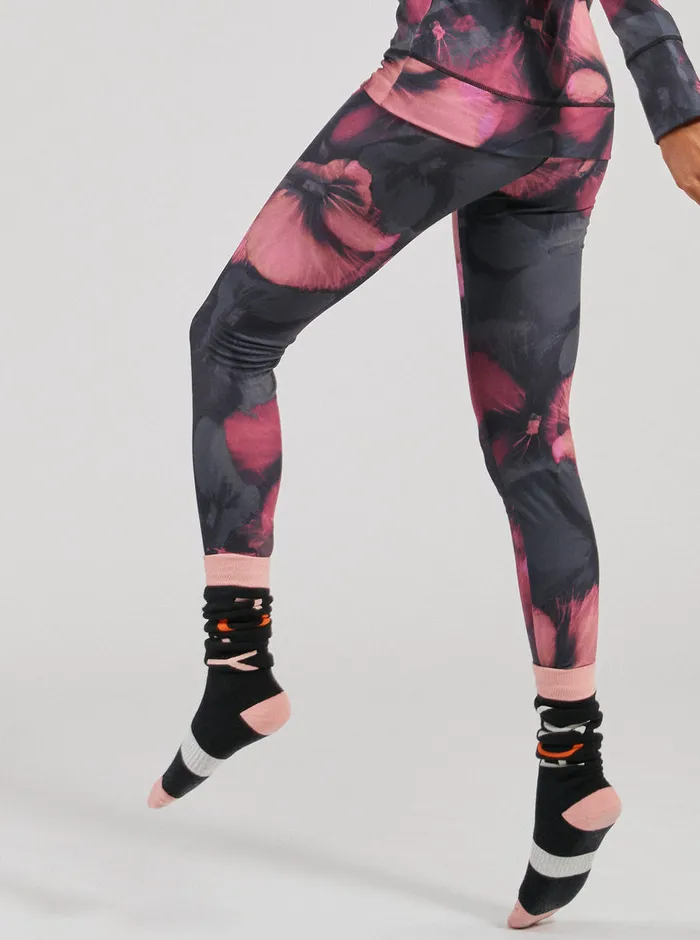 Roxy Base Layers Daybreak Technical Base Layer Leggings True Black Pansy Pansy 8211 Womens