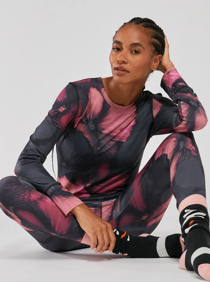 Roxy Base Layers Daybreak Technical Base Layer Leggings True Black Pansy Pansy 8211 Womens