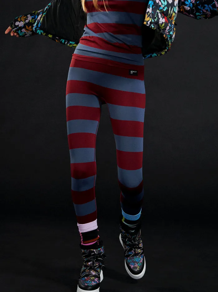Roxy Base Layers ROWLEY X Seamless Technical Base Layer Leggings Insignia Blue Bico Stripes 8211 Womens