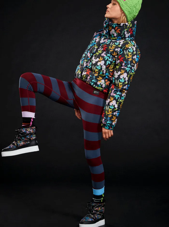Roxy Base Layers ROWLEY X Seamless Technical Base Layer Leggings Insignia Blue Bico Stripes 8211 Womens