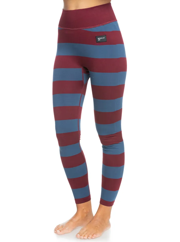 Roxy Base Layers ROWLEY X Seamless Technical Base Layer Leggings Insignia Blue Bico Stripes 8211 Womens