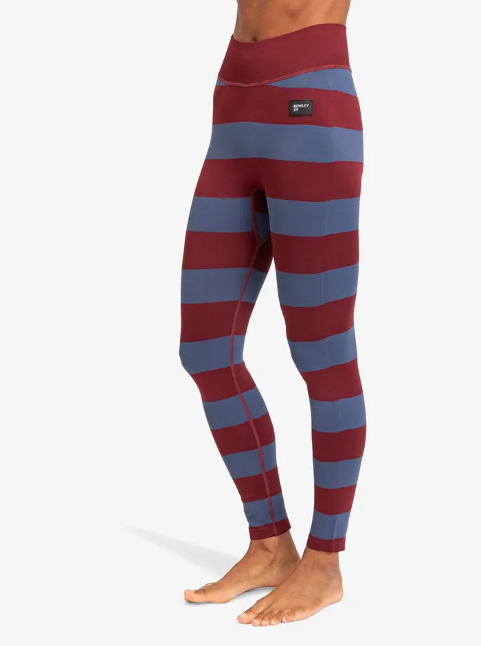 Roxy Base Layers ROWLEY X Seamless Technical Base Layer Leggings Insignia Blue Bico Stripes 8211 Womens