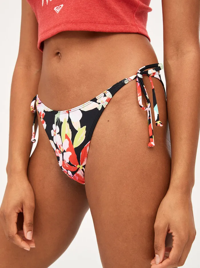 Roxy Bikini Bottoms Printed Beach Classics Tie Side High Leg Cheeky Bikini Bottoms Anthracite New Life 8211 Womens Roxy Bikini Bottoms Printed Beach Classics Tie Side High Leg Cheeky Bikini Bottoms Anthracite New Life 8211 Womens