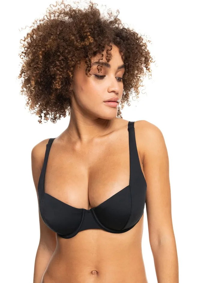 Roxy Bikini Tops Beach Classics Underwired DCup Bikini Top Anthracite 8211 Womens Roxy Bikini Tops Beach Classics Underwired DCup Bikini Top Anthracite 8211 Womens
