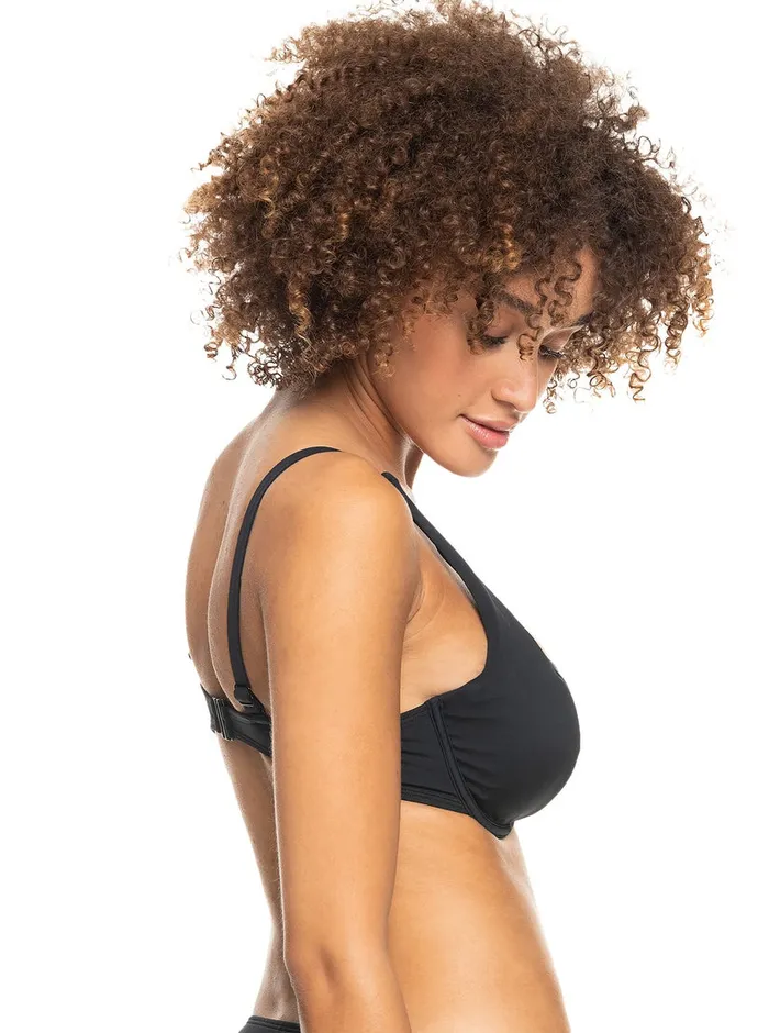 Roxy Bikini Tops Beach Classics Underwired DCup Bikini Top Anthracite 8211 Womens