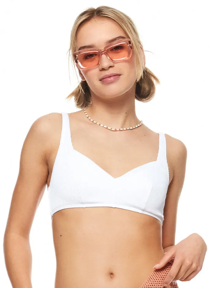 Roxy Bikini Tops Love The Sun Ray Bikini Top Bright White 8211 Womens