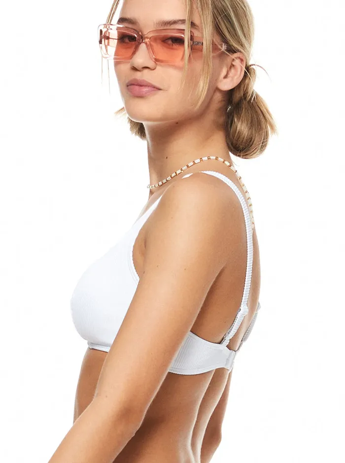 Roxy Bikini Tops Love The Sun Ray Bikini Top Bright White 8211 Womens
