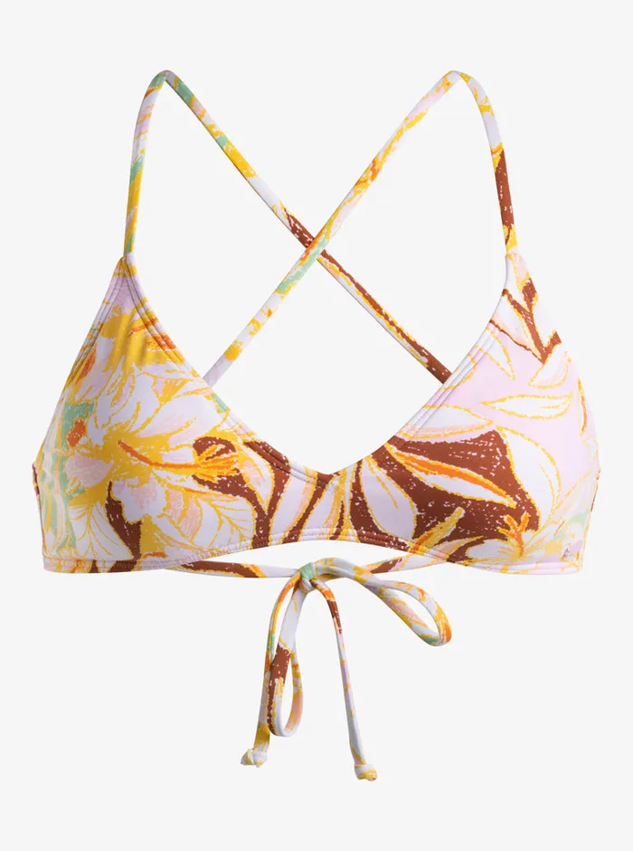Roxy Bikini Tops Printed Beach Classics Ba Athl Triangle Bikini Top Quiet Green Coast 2 Coast 8211 Womens
