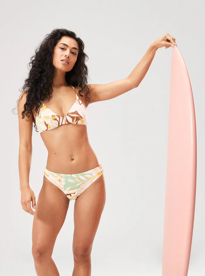 Roxy Bikini Tops Printed Beach Classics Ba Athl Triangle Bikini Top Quiet Green Coast 2 Coast 8211 Womens