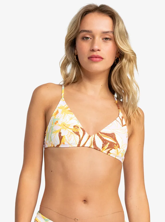Roxy Bikini Tops Printed Beach Classics Ba Athl Triangle Bikini Top Quiet Green Coast 2 Coast 8211 Womens