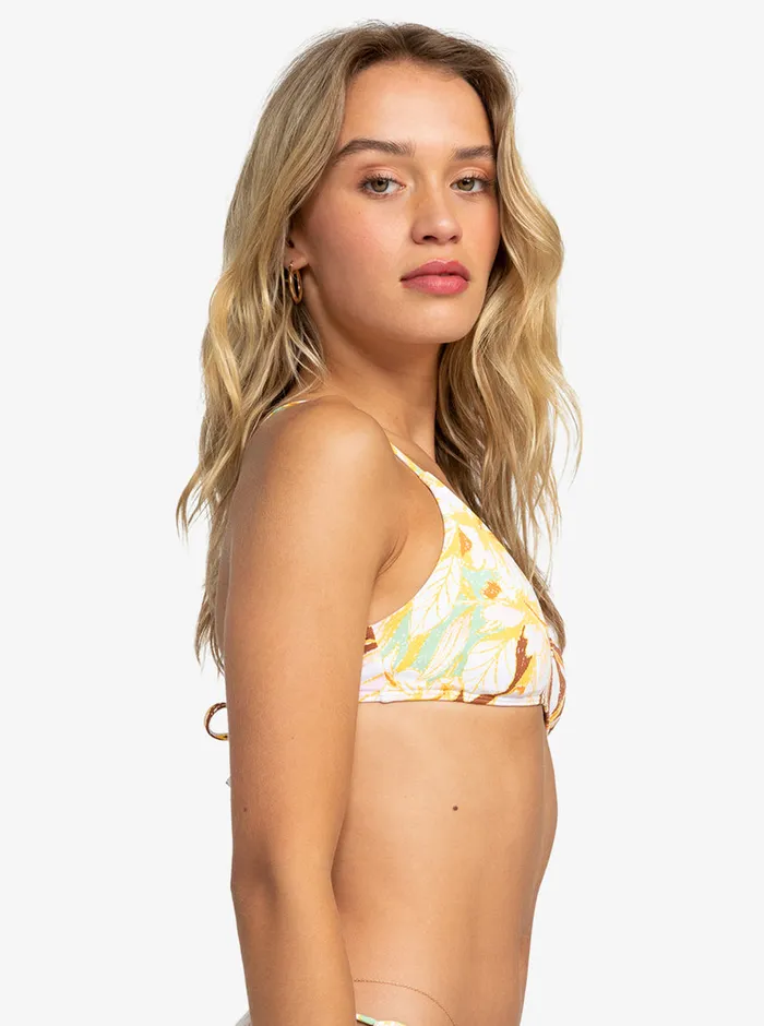 Roxy Bikini Tops Printed Beach Classics Ba Athl Triangle Bikini Top Quiet Green Coast 2 Coast 8211 Womens