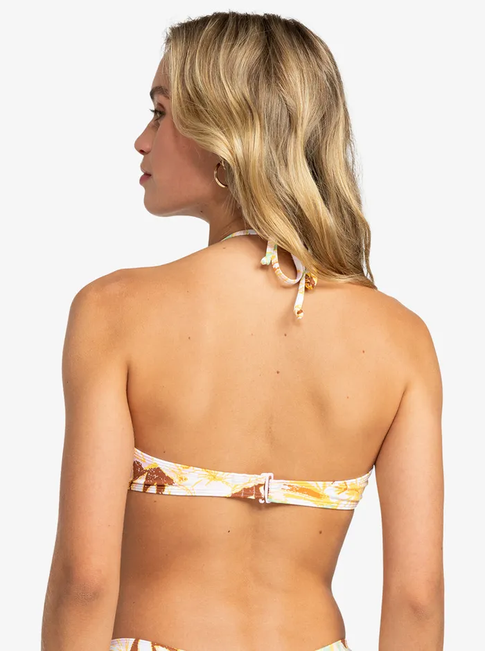 Roxy Bikini Tops Printed Beach Classics Fashion Triangle Bikini Top Quiet Green Coast 2 Coast 8211 Womens