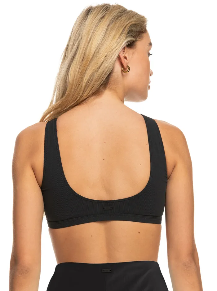 Roxy Bikini Tops Pro The Pop Up Crop Bikini Top Anthracite 8211 Womens