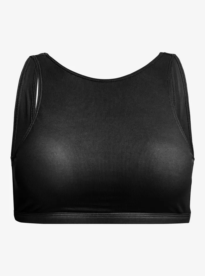 Roxy Bikini Tops Pro The Pop Up Crop Bikini Top Anthracite 8211 Womens