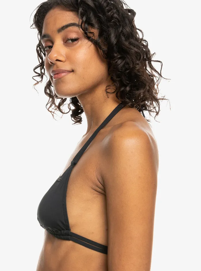 Roxy Bikini Tops Solid Beach Classics Mini Tikitri Bikini Top Anthracite 8211 Womens