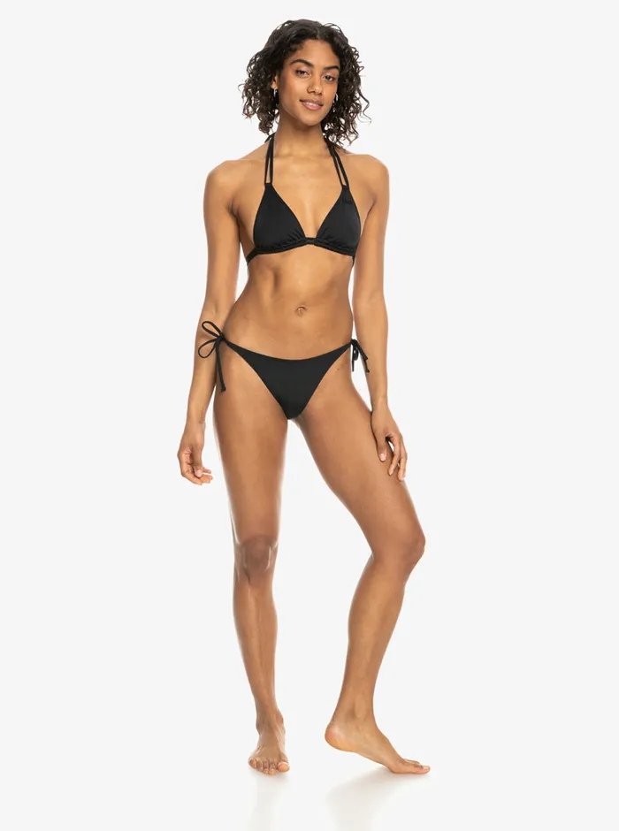 Roxy Bikini Tops Solid Beach Classics Mini Tikitri Bikini Top Anthracite 8211 Womens