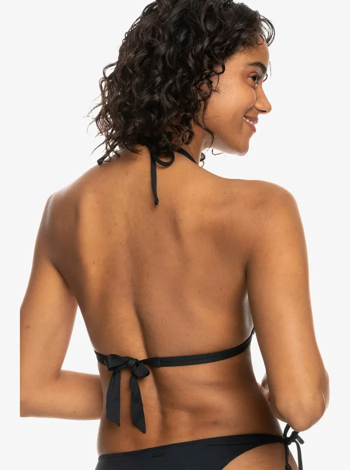 Roxy Bikini Tops Solid Beach Classics Mini Tikitri Bikini Top Anthracite 8211 Womens