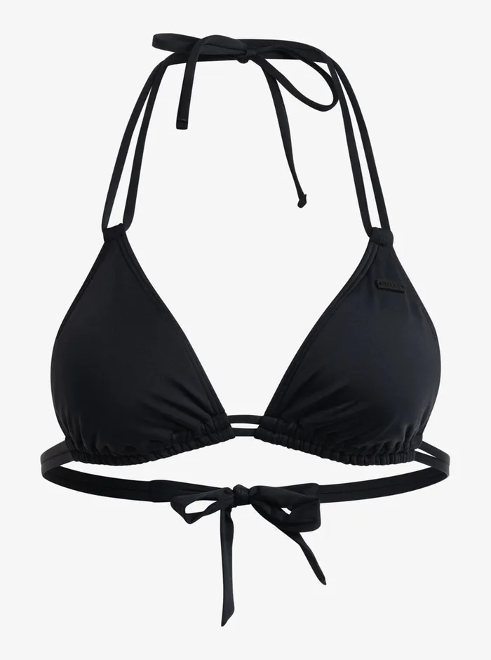 Roxy Bikini Tops Solid Beach Classics Mini Tikitri Bikini Top Anthracite 8211 Womens