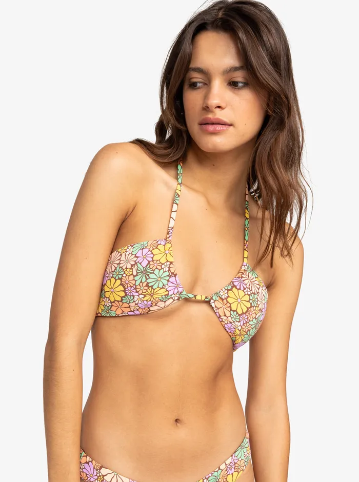 Roxy Bikinis All About Sol Bandeau Bikini Top Root Beer All About Sol Mini 8211 Womens