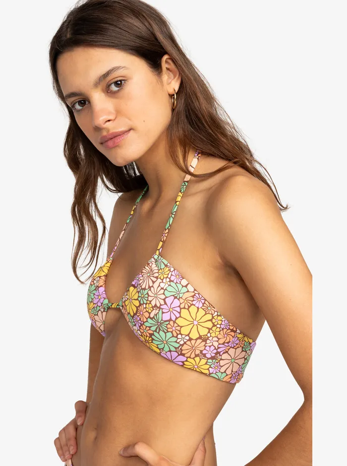 Roxy Bikinis All About Sol Bandeau Bikini Top Root Beer All About Sol Mini 8211 Womens