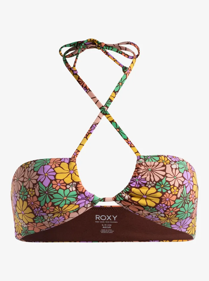 Roxy Bikinis All About Sol Bandeau Bikini Top Root Beer All About Sol Mini 8211 Womens