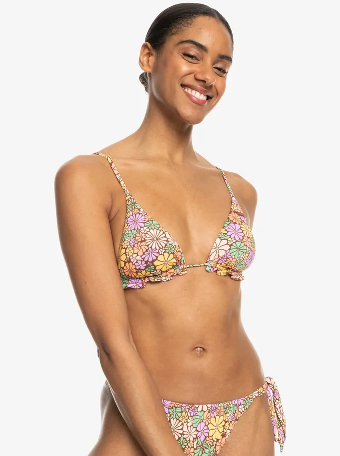 Roxy Bikinis All About Sol Mini Tiki Triangle Bikini Top Root Beer All About Sol Mini 8211 Womens