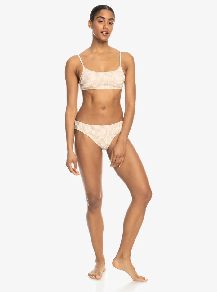 Roxy Bikinis Gingham Bralette Bikini Top Porcini 8211 Womens