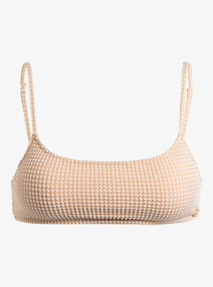 Roxy Bikinis Gingham Bralette Bikini Top Porcini 8211 Womens