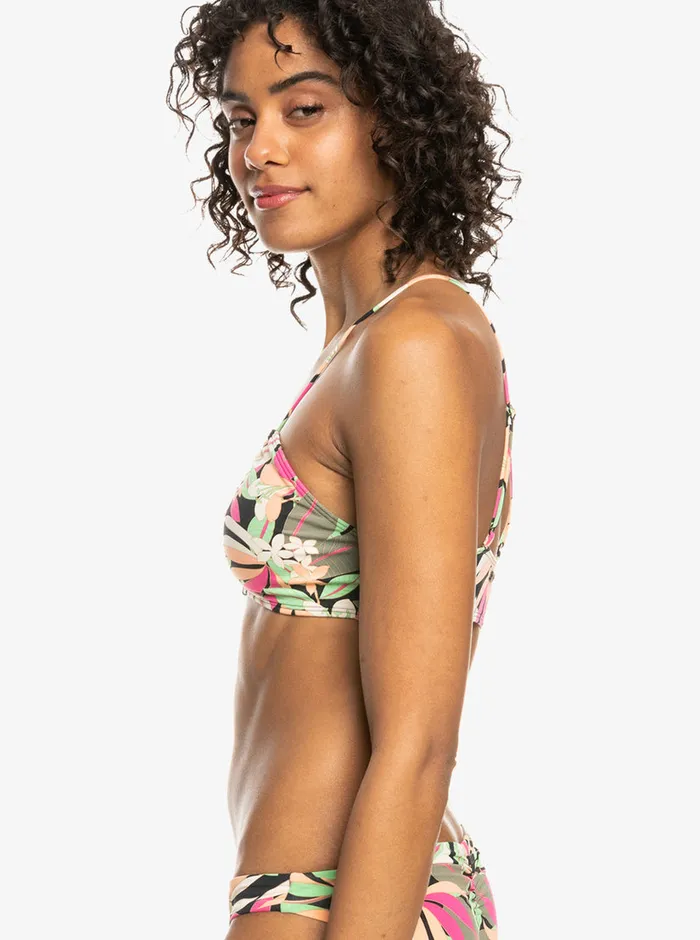Roxy Bikinis Printed Beach Classics Bra Bikini Top Anthracite Palm Song S 8211 Womens