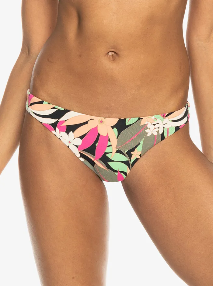Roxy Bikinis Printed Beach Classics Cheeky Bikini Bottoms Anthracite Palm Song S 8211 Womens