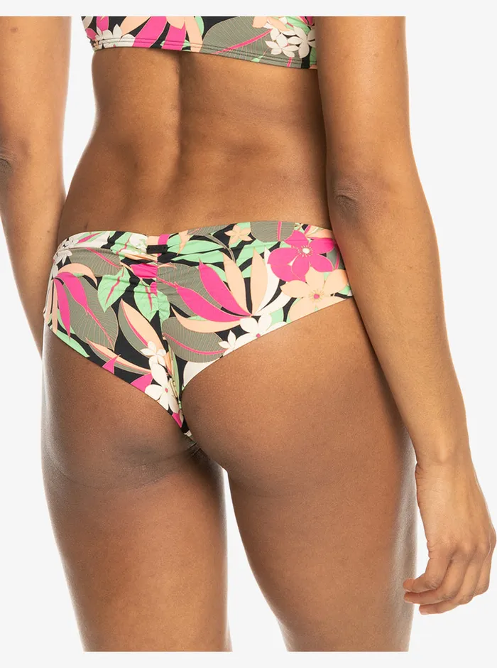 Roxy Bikinis Printed Beach Classics Cheeky Bikini Bottoms Anthracite Palm Song S 8211 Womens