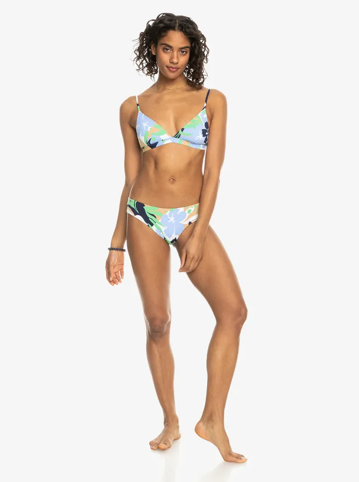Roxy Bikinis Printed Beach Classics Fixed Triangle Bikini Top Vintage Indigo Archive Roxy 8211 Womens