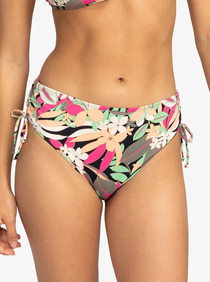 Roxy Bikinis Printed Beach Classics Moderate SideTie Bikini Bottoms Anthracite Palm Song S 8211 Womens Roxy Bikinis Printed Beach Classics Moderate SideTie Bikini Bottoms Anthracite Palm Song S 8211 Womens