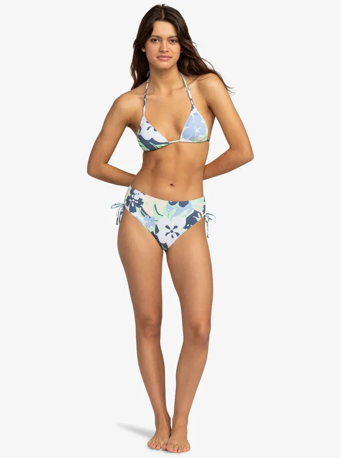 Roxy Bikinis Printed Beach Classics Moderate SideTie Bikini Bottoms Vintage Indigo Archive Roxy 8211 Womens