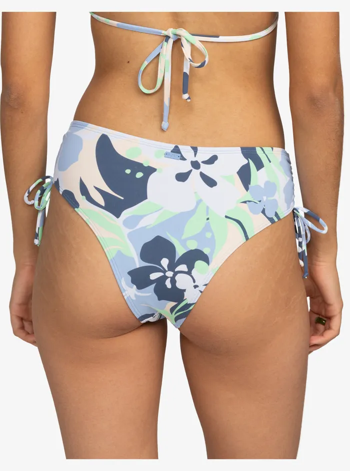Roxy Bikinis Printed Beach Classics Moderate SideTie Bikini Bottoms Vintage Indigo Archive Roxy 8211 Womens