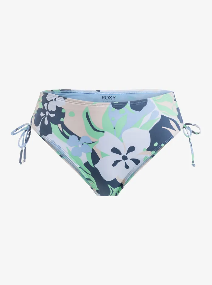 Roxy Bikinis Printed Beach Classics Moderate SideTie Bikini Bottoms Vintage Indigo Archive Roxy 8211 Womens
