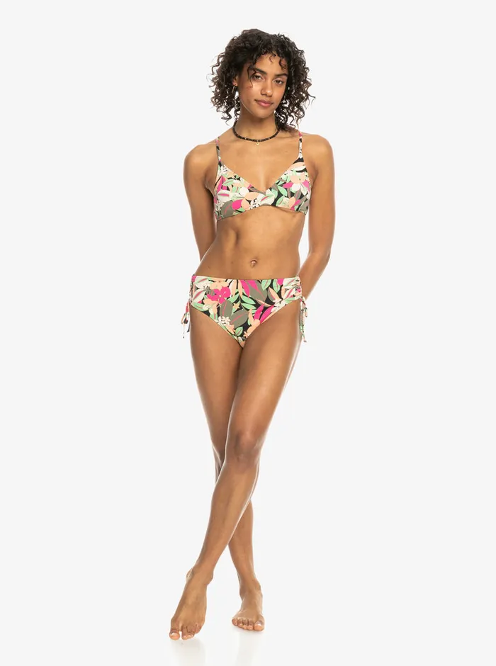 Roxy Bikinis Printed Beach Classics Strappy Bra Bikini Top Anthracite Palm Song S 8211 Womens