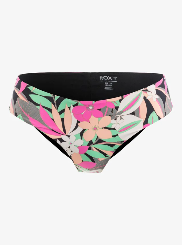 Roxy Bikinis Printed Beach Classics VShape Cheeky Bikini Bottoms Anthracite Palm Song S 8211 Womens