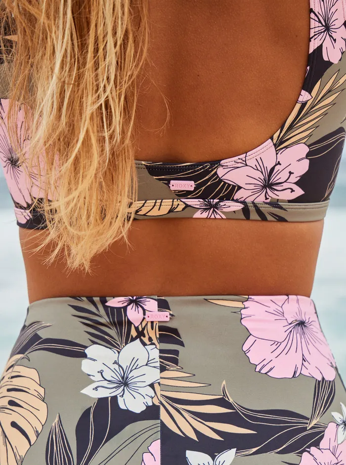 Roxy Bikinis Pro The Pop Up Crop Top Bikini Top Anthracite Classic Pro Surf 8211 Womens