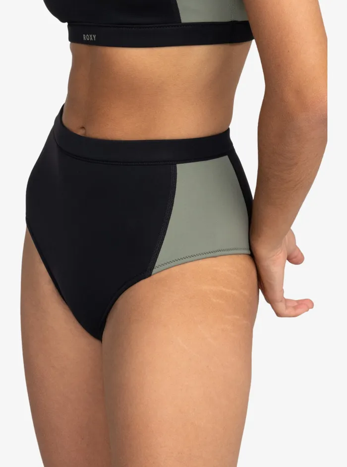 Roxy Bikinis Pro Wave High Waist Bikini Bottoms Anthracite 8211 Womens